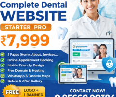 Complete Dental Website – Starter Pro 💰 Price: ₹7,999 (Limited Offer)